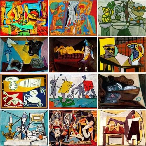 Famous Picasso DIY 5D Diamond Embroidery Beads Sets Painting Full Round Resin Mosaic Embroidery Cross Stitch Kits Wall Art Decor