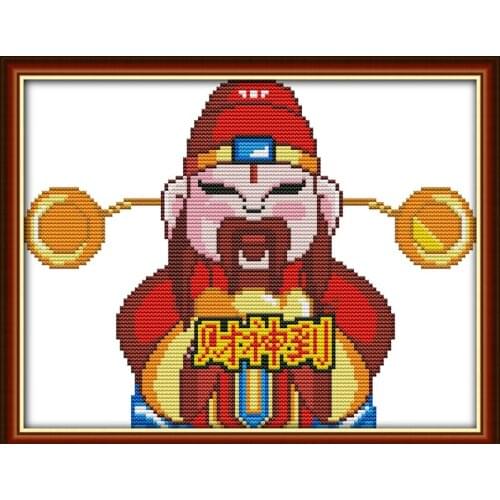 Little god of wealth (2) cross stitch kit people 14ct 11ct count print canvas stitches embroidery DIY handmade needlework plus