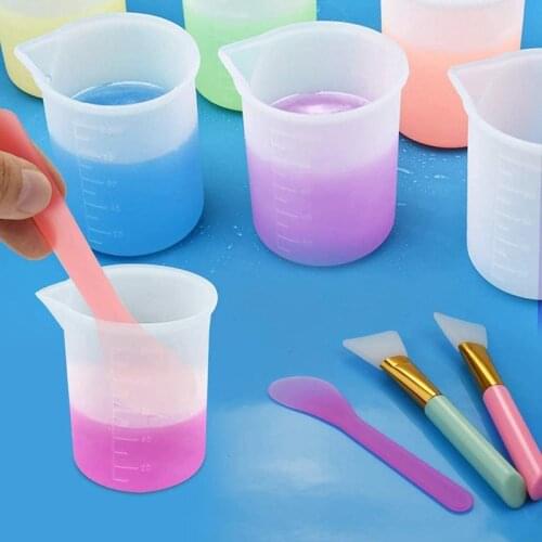 55PCS Epoxy Resin Tool Kit Beginners Silicone Measuring Cups for Resin Silicone Mixing Spoon for Resin Cast Making