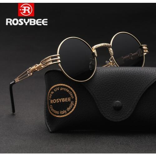 Polarized Round Metal men women Sunglasses Steampunk female Fashion sun Glasses Brand Designer Retro Vintage UV400 male oculos