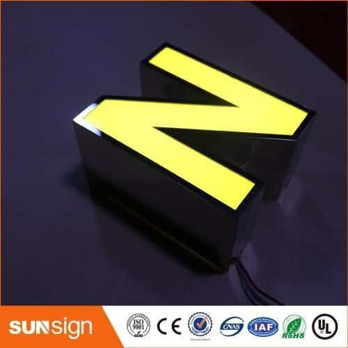 Custom store decorative painted stainless steel led letters