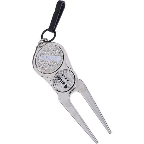 Portable Golf Pitch Mark Divot Repair Tool & Marker, Snap Clip