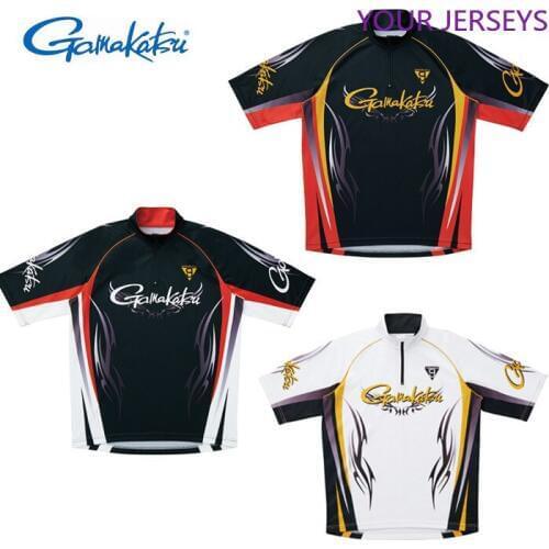 GAMAKATSU Fishing Shirts Men Short Sleeve Anti-UV Breathable Fishing Vests Quick Dry Outdoor Sports Summer Fishing Clothes