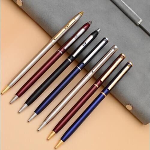 Baoer Ball Pen In Ballpoint Pens Promotional Wire Handlehigh Quality Metal Ballpoint Pen Rotating Out of The Black Refill