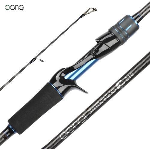 DONQL 2 Sections Fishing Rod Spinning 2.1m-2.4m Fly Jiging Feeder Carbon Spinning Casting Lure Fishing Rod Ultra Light Fish Pole