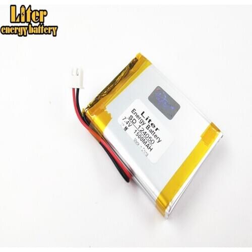 XH2.54/2P connector 7.4V 1500mAh 124050 Polymer Li-ion battery for DVD player TV Digital Satellite Finder Meter WS-6933, WS-6923