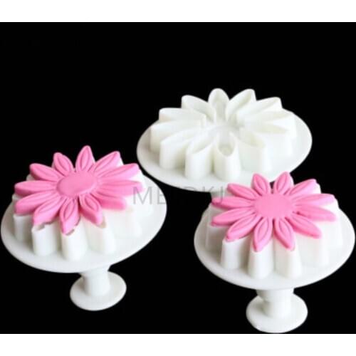 3 PCs/set of sunflower fondant spring flower mold African chrysanthemum soft candy spring mold fondant tool