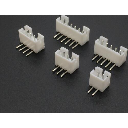 50Pcs PH 2.0mm 2 3 4 5 6 7 8Pin Right-Angle JST Socket Male Connector White 90 Degree Foot Needle Holder PH 2.0 MM