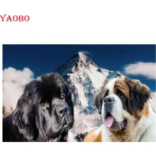 Diamond Embroidery Pet Saint Bernard dog DIY 5D Diamond Painting Rhinestone Full Square Round Mosaic Home Decor Christmas deals