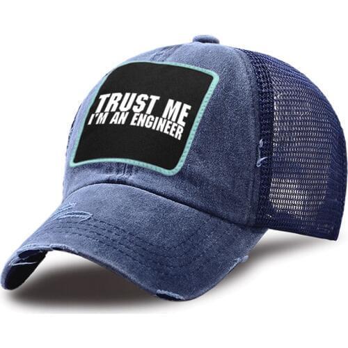 Unisex Outdoor Baseball Cap Trust Me I'm An Engineer Mesh Baseball Caps Sport Breathable Trucker Hat Cotton Hip Hop Snapback Hat