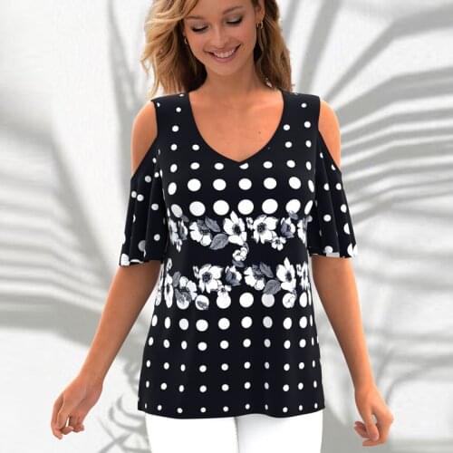 Sexy Off Shoulder Women Blouse Shirt 2021 Summer Loose Short Sleeve Shirt Female Hollow out Floral Print Pullover Top Lady Blusa