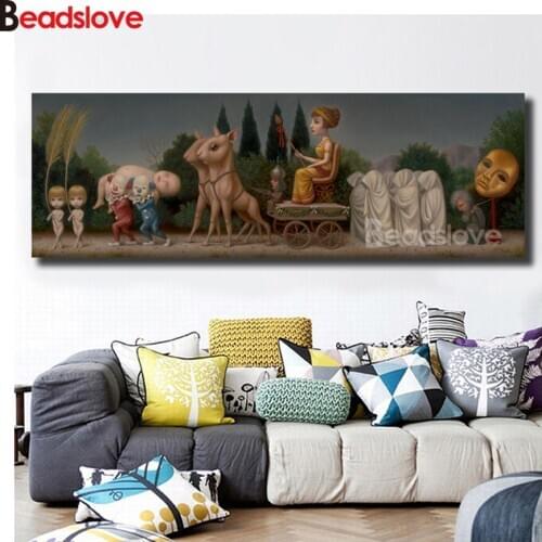 Large Needlework Diamond Painting Cartoon princess Travel Guard Diamond Embroidery All Drill Rhinestone Mosaic abstract Picture