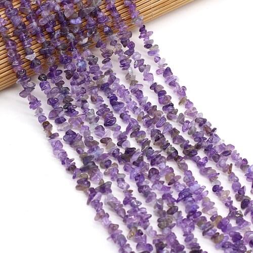 Natural Amethysts Beads Freeform Chip Gravel Stone Beads For Jewelry Making DIY Necklace Bracelet 3x5-4x6mm Length 40c
