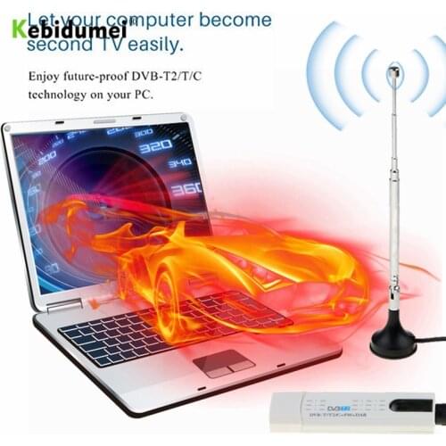 Kebidumei Digital DVB T2 TV Stick Tuner with Antenna Remote Control USB2.0 HDTV Receiver for DVB-T2 / DVB-C / FM / DAB For PC