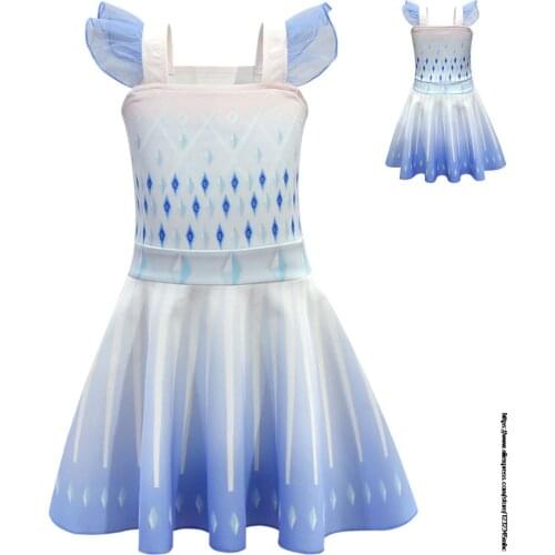Disney Frozen Elsa Girl Summer Dress For 4 6 8 10 Years Girls Clothing Kids Birthday Party Princess Costume Children Dresses