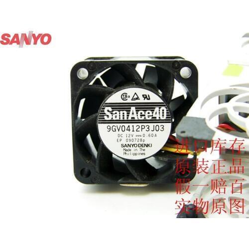 For Sanyo 9GV0412P3J03 12V 0.60A PWM automatic speed control 4028 1U server chassis fan