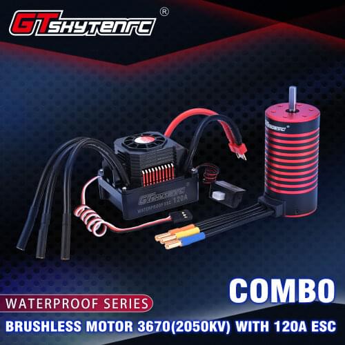 GTSKYTENRC 3670 1350KV 2050KV 2650KV Brushless Motor w/ 120A ESC for GTR/Lexus 2S 1:10 3S 4S 1:8 RC Drift Racing Off-road Car