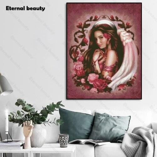 Girl Portrait 5D Diamond Painting Full Square/round Drill Flower Girl Diamond Embroidery Cross Stitch Kits Home Decor Handmade