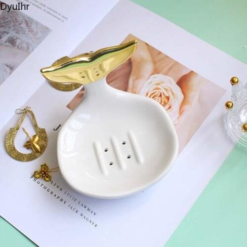 Bathroom accessories Nordic creative ceramic soap dish personalized fish tail jewelry ring holder drainable soap box DyuIhr