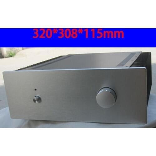 KYYSLB 320*308*115mm Aluminum Panel Class A Amplifier Chassis Box House DIY Enclosure with Feet Screws Amplifier Case Shell