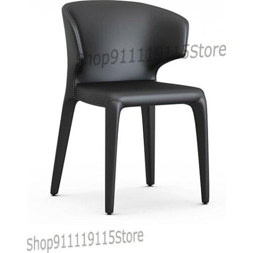 Italian Super Fiber Leather Light Luxury Dining Chair Designer Ins Net Red Simple Chair Back Creative Single Leisure Chair
