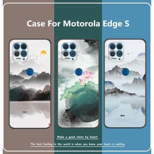 Cartoon Aquarelle Case For Motorola Edge S,TPU Painted Mobile Phone Shell Lovely Color Case.8 Colors