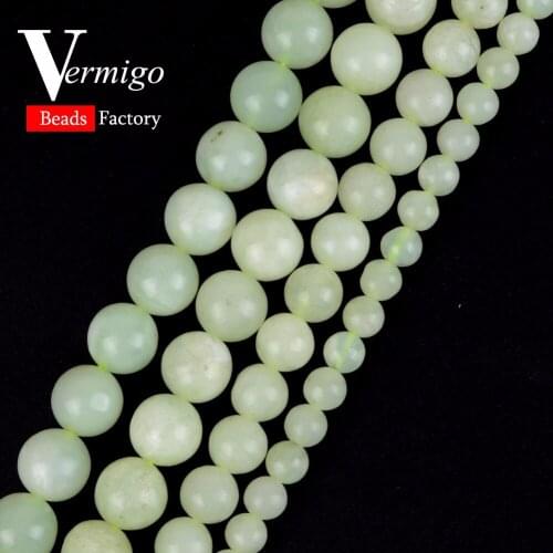 Wholesale Natural Gem Stone Olive Green Jades Round Loose Beads For Jewelry Making Diy Bracelet Necklace 6 8 10mm Pick Size