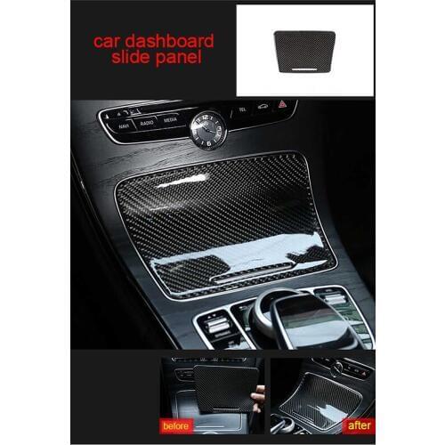 Car Dashboard Slide Panel For Benz Glc Carbon Fiber 2015-2019 1pc