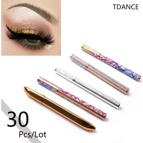 TDANCE 30Pcs Eye Liner Pencil Magic Self-Adhesive Eyeliner Pen for False Eyelashes Glue-Free Magnetic Waterproof No Blooming