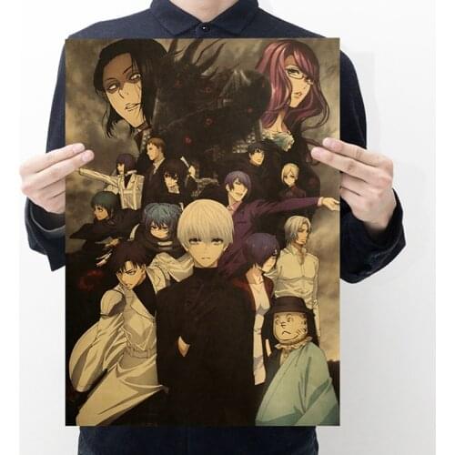 Classic Anime Tokyo Ghoul Character Poster Kraft Wall Paper Painting Bar Kids Room Home Decor Wall Stickers