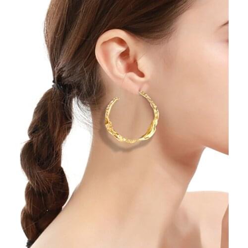 Modern Womens Earrings 2021 Irregular Piercing Korean Fashion Cool Stuff Golden Jewelry-Accessories Type C Unusual Earrings