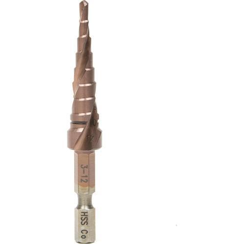 Spiral Grooved Step HSS Co Cobalt Titanium Drill Bits Hole Cutter 1/4" Hex Shank Metal Cone Drilling 3-12mm Hole Saw M35 Set