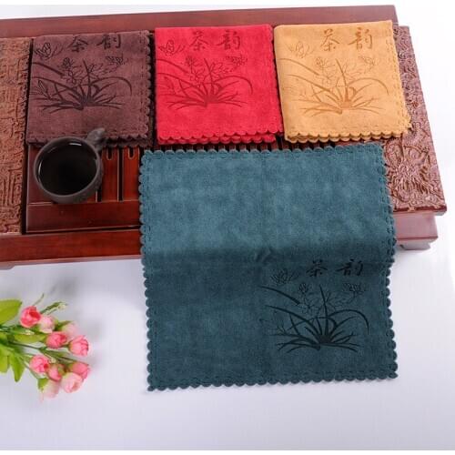 Superfine fiber tea towels absorbent strong kung fu tea towels high-grade tea cloth tea tools