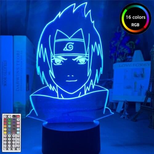 Naruto Anime LED Night Light Childhood Uchiha Sasuke 3d LED Light Table Lamp for Bedroom Decoration Kids Naruto Manga Gifts