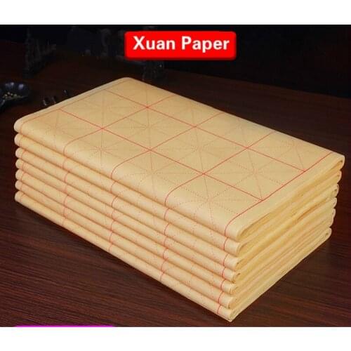 Thicken Bamboo Xuan Paper Chinese Calligraphy Xuan Paper with Grids Beginner Brush Calligraphy Paper Papel Arroz Rijstpapier