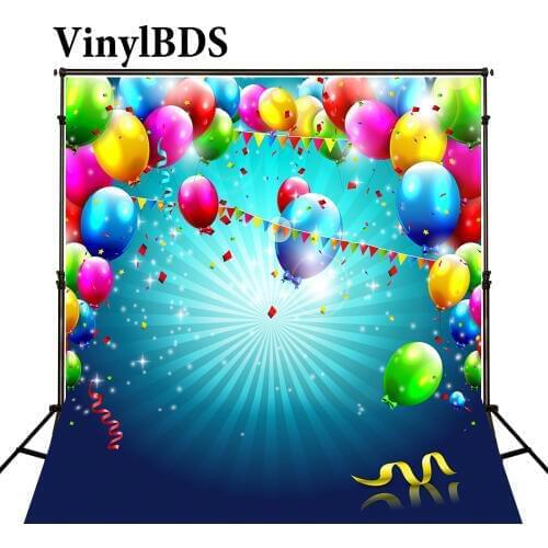 VinylBDS Baby Birthday Photography Background Ribbon And Galloon Party Background Custom Large Size Seamless Photo