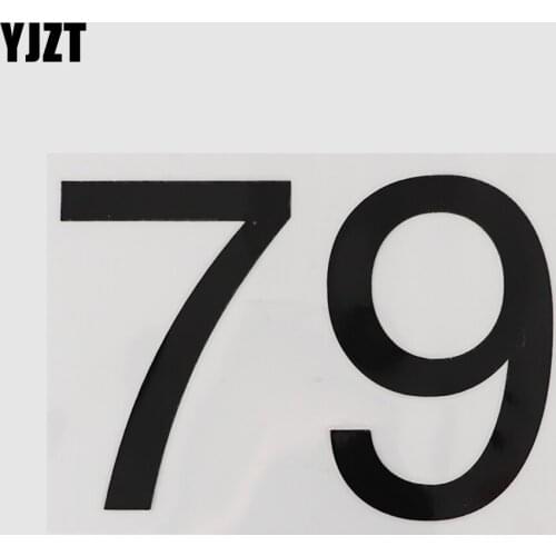 YJZT 13.3CM×9.2CM 79 Numbers Vinyl Decal Car Stickers Black/Silver 13D-0772