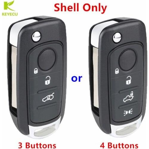 KEYECU Replacement New Flip Remote Key Shell Case Housing Fob 3/4 Buttons for Fiat Toro 500X 500 Punto Toro for Dodge Neon Key