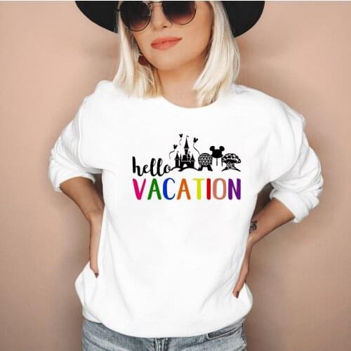 Women Mouse Minnie Sweatshirt Classic Castle Vacation Crewneck Sweatshirts Matching Family Hoodies Tumblr Tops