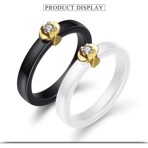 2021 Sale New ceramic gold ring female Crystal from Swarovskis Simple and versatile personality with zircon jewelry Fit Women