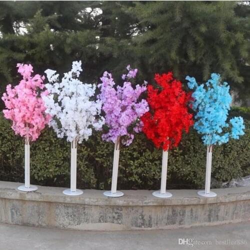 1.5M 5feet Height white Artificial Cherry Blossom Tree Roman Column Road Leads For Wedding Mall Opened Props