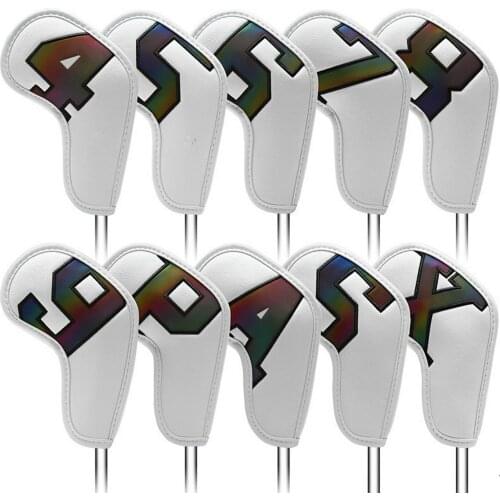 4-9 ASPX Golf Club Cover Gradients Number Iron Head Covers Putter Protector Outdoor Sports Protection with Cleaning brush