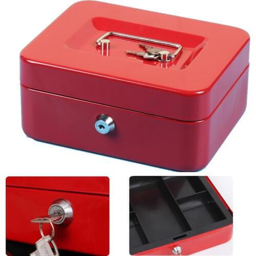 6" Inch Mini Metal Piggy Bank Key Lock/Password Petty Coin Cash Money Box Pot Lockable Cash Box Deposit Security