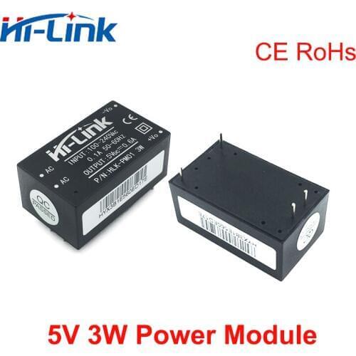 Free shipping 5pcs/lot HLK-PM01 AC-DC 220v to 5V 3W intelligent household switching step down power supply module