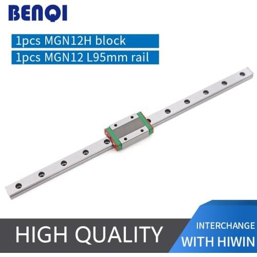 Free shipping linear motion Guide MGN12 mgn12c- L 95mm linear rail + MGN12H block for 3D printer parts made in china