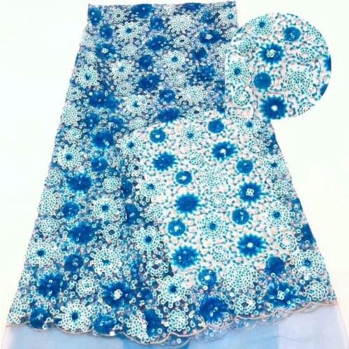 Shinning sequence Swiss Guipure African french net lace fabrics high quality embroidered tulle mesh sequins lace for party dress