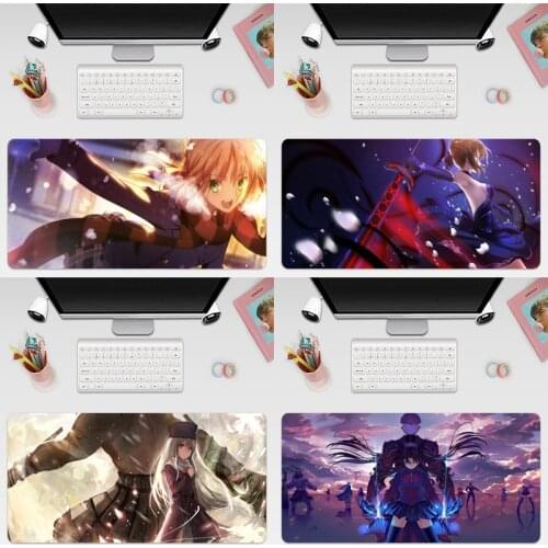 Anime Fate Stay Night Large Keyboard Cover Non-Slip Rubber Base Computer Carpet Desk Mat PC Game Mouse Pad
