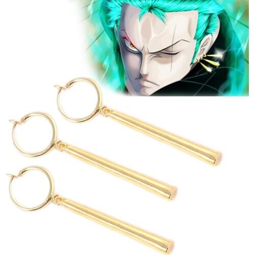 One Piece Movie Earrings Ear Clips Roronoa Zoro No Need To Pierce Anime Peripheral Role Playing Metal Jewelry