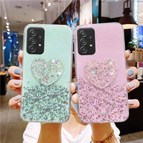 For Samsung Galaxy A52 A72 A32 A02 Case Bling Glitter Star Soft Back Cover For Samsung A02S A 52 72 32 Cases Bumper Phone Holder