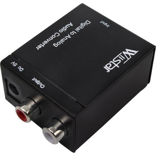 Digital Optical Coaxial Toslink Signal to Analog Audio Converter Adapter RCA L/R Support Earphone With USB power cable